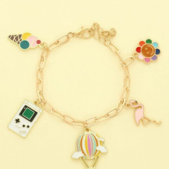 90's Nostalgia Theme Charm Bracelet - Picture 1 of 2